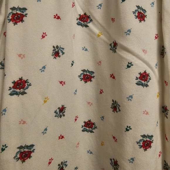 Gap Kids White Red Floral Blouse Large long Sleeve Double Lined - Picture 2 of 5